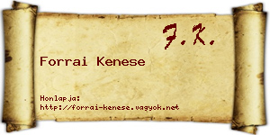 Forrai Kenese névjegykártya